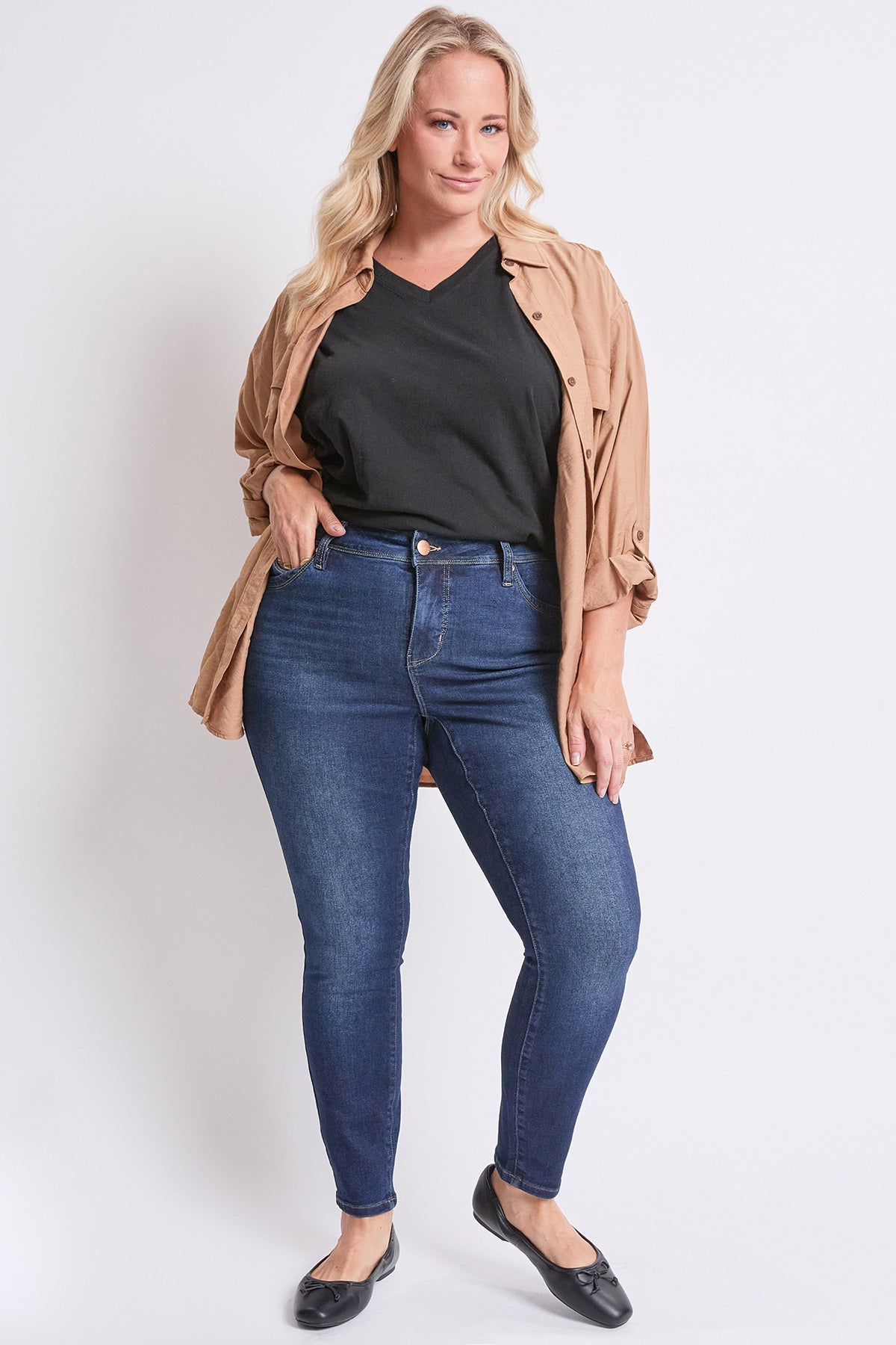 Women's plus High Rise Curve Confidence Skinny Jeans view 14 - High-Waisted - Women'S Plus Jeans On Sale (bottom)