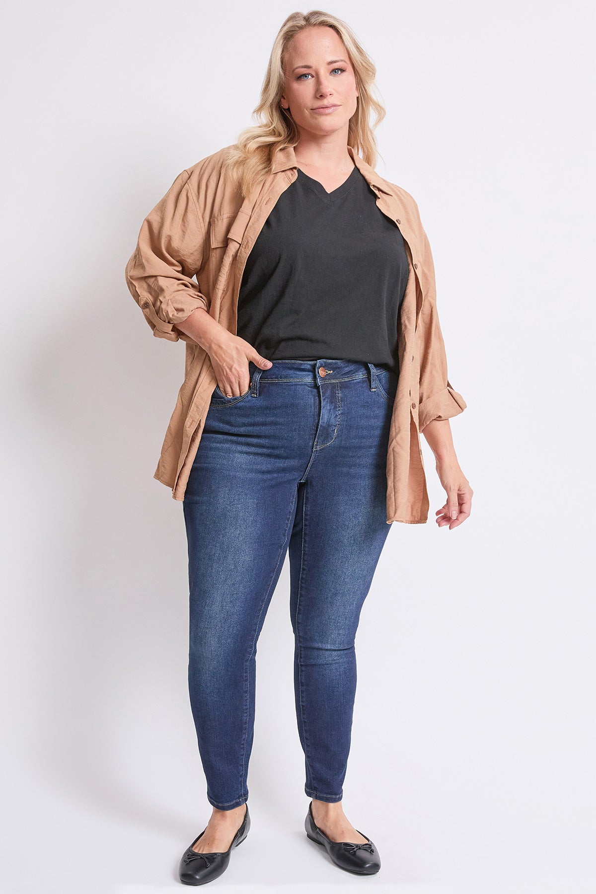 Women's plus High Rise Curve Confidence Skinny Jeans view 19 - High-Waisted - Women'S Plus Jeans On Sale (bottom)
