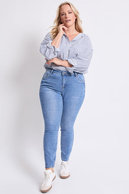 Women's plus High Rise Curve Confidence Skinny Jeans in M Medium Blue view 8 - High-Waisted - Women'S Plus Jeans On Sale