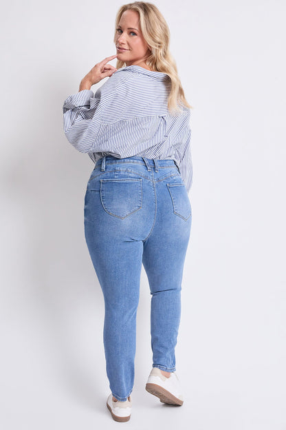 Women's plus High Rise Curve Confidence Skinny Jeans in D Dark Blue view 9 - High-Waisted - Women'S Plus Jeans On Sale