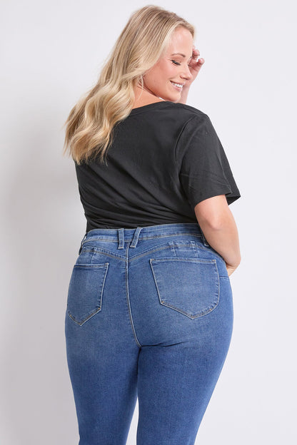 Women's plus High Rise Curve Confidence Straight in M Medium Blue view 2 - High-Waisted - Womens Plus Straight Leg Jeans