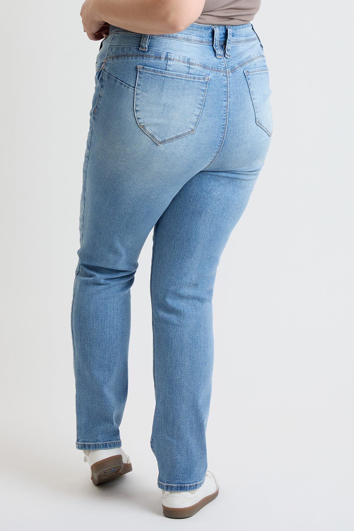 Women's plus High Rise Curve Confidence Straight Jeans in M Medium Blue view 6 - High-Waisted - Women'S Plus Jeans On Sale