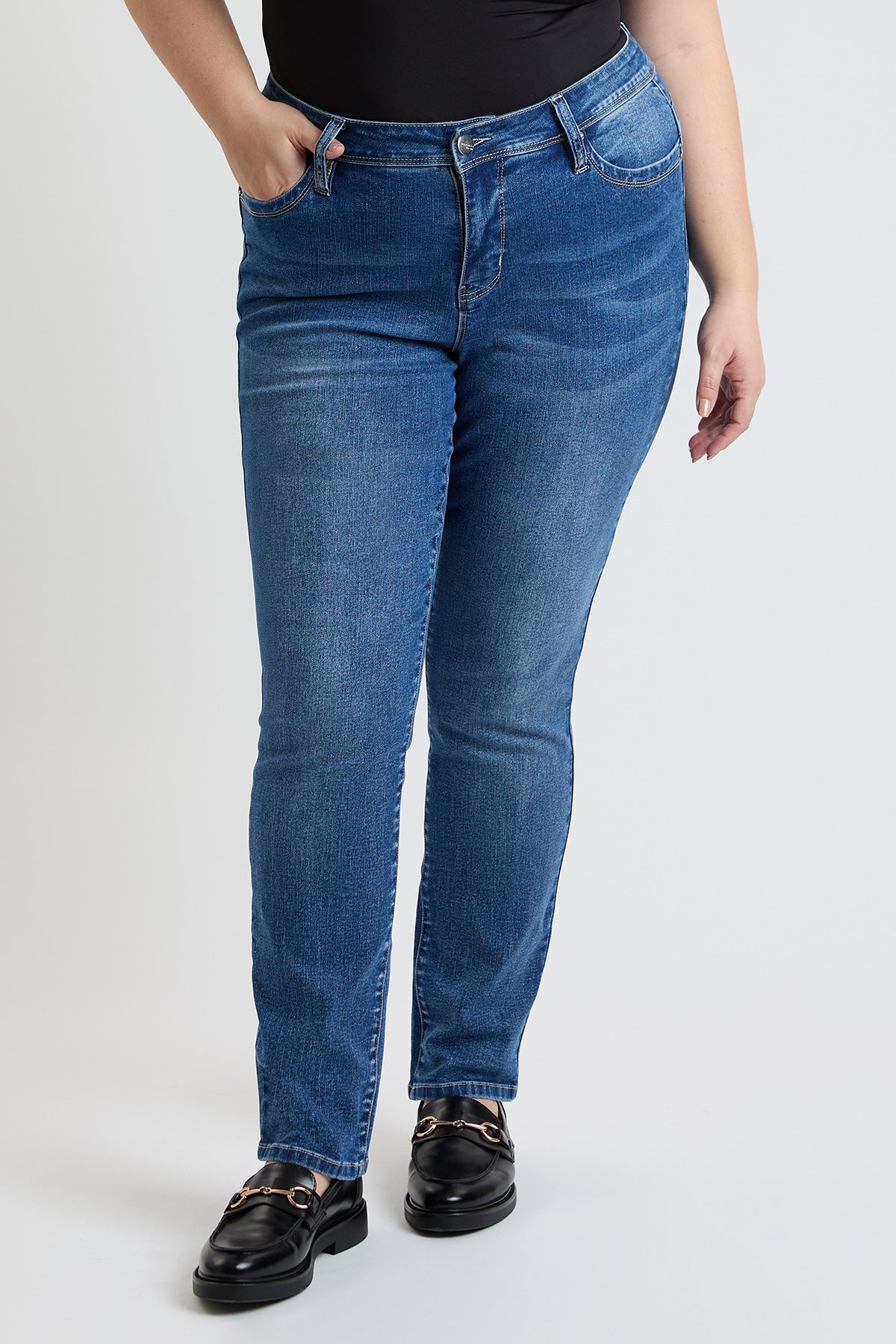 Women's plus High Rise Curve Confidence Straight Jeans view 9 - High-Waisted - Women'S Plus Jeans On Sale (bottom)