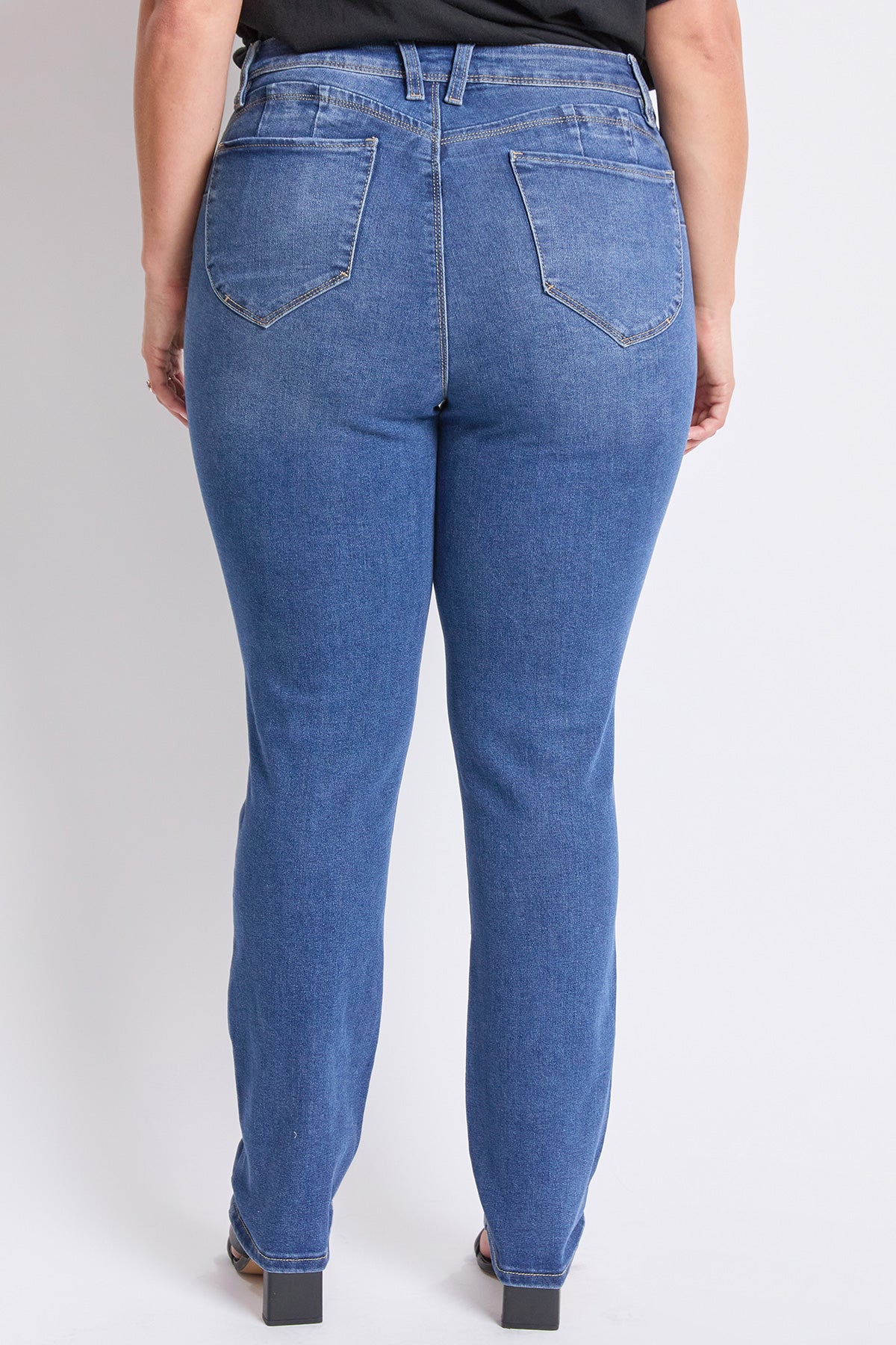 Women's plus High Rise Curve Confidence Straight view 5 - High-Waisted - Womens Plus Straight Leg Jeans (bottom)