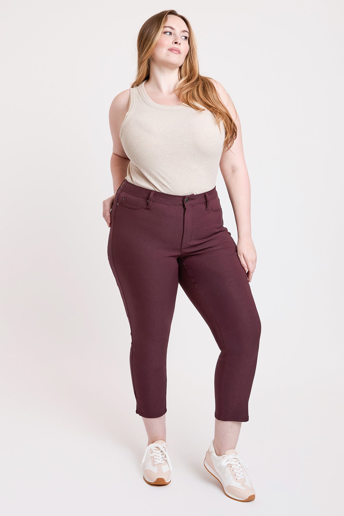 Women's plus High Rise Hyperstretch Cropped Straight Pants view 14 - High-Waisted - Women'S Plus Pants (bottom)