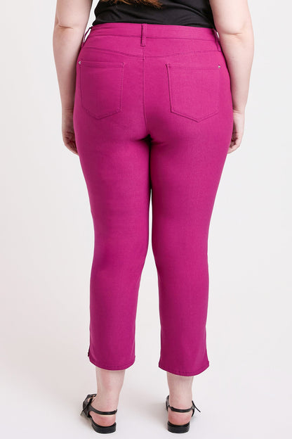Women's plus High Rise Hyperstretch Cropped Straight Pants in Indigo view 5 - High-Waisted - Women'S Plus Pants