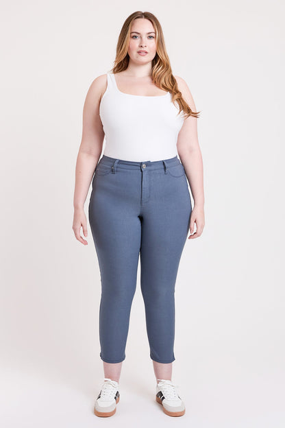 Women's plus High Rise Hyperstretch Cropped Straight Pants in Dark Berry view 8 - High-Waisted - Women'S Plus Pants