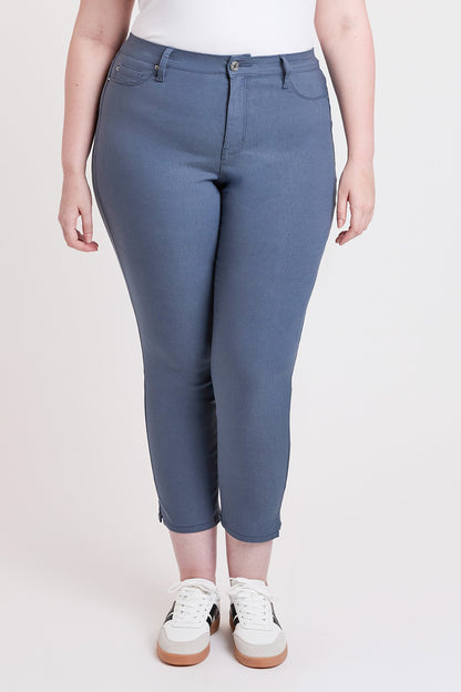 Women's plus High Rise Hyperstretch Cropped Straight Pants in Dark Berry view 9 - High-Waisted - Women'S Plus Pants