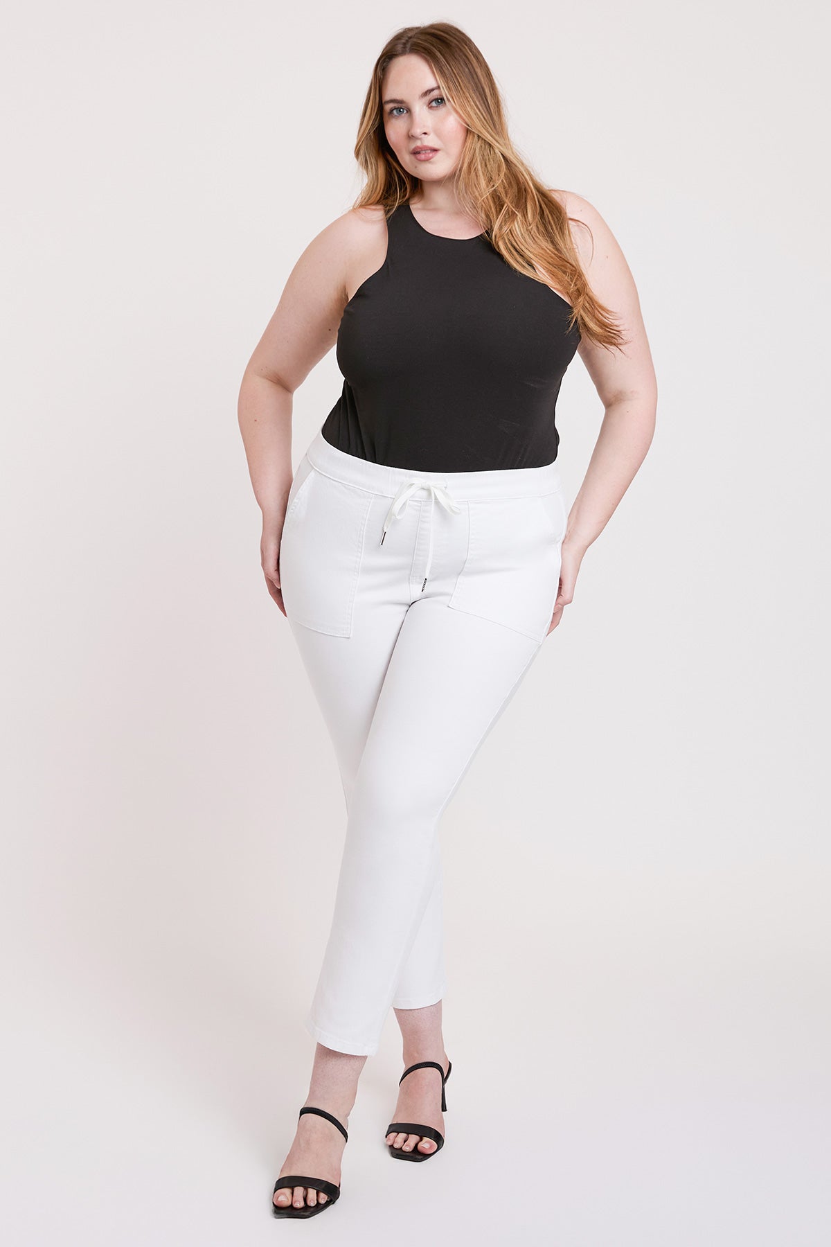 Women's plus High Rise Pull on Straight Jogger in Black view 7 - High-Waisted - Womens Plus Joggers (bottom)