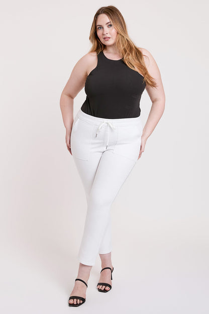 Women's plus High Rise Pull on Straight Jogger in Black view 7 - High-Waisted - Womens Plus Joggers (bottom)