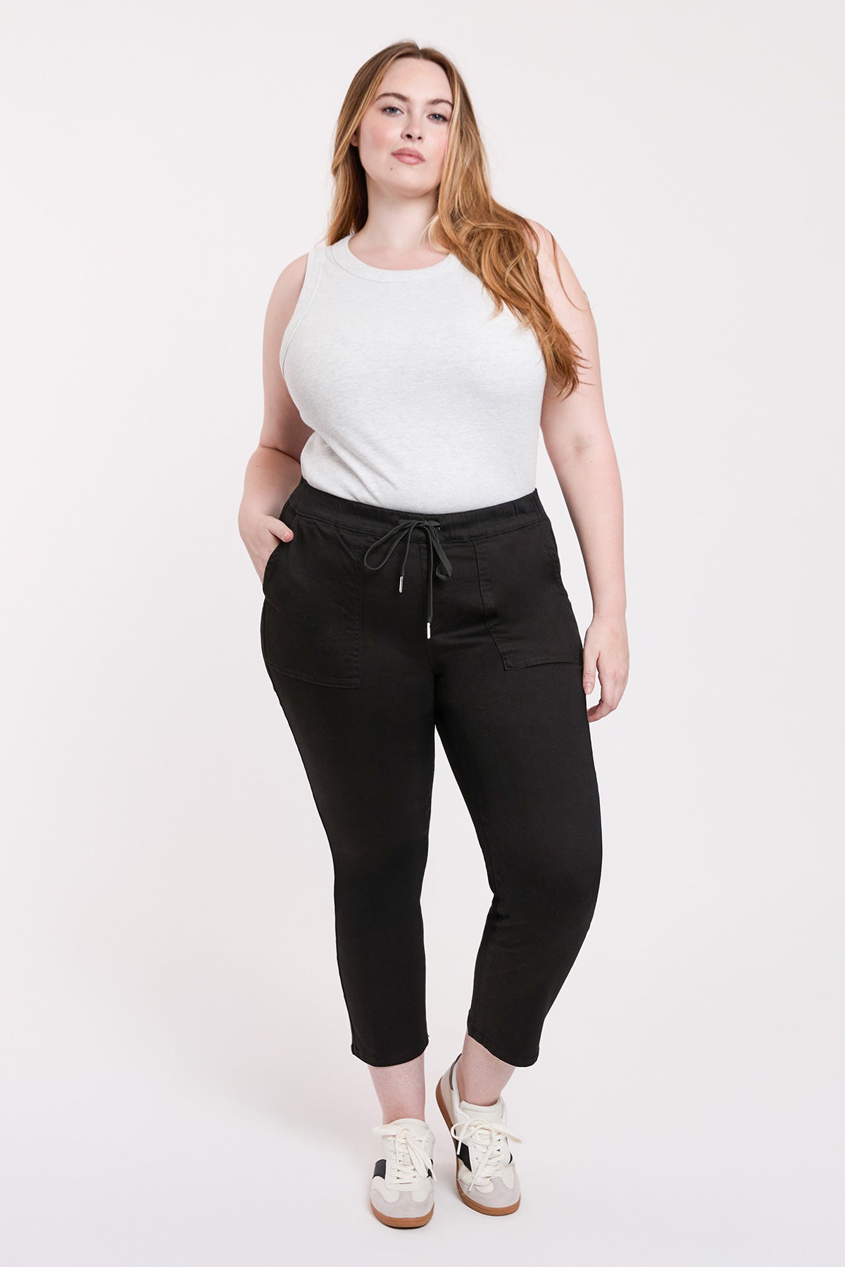 Women's plus High Rise Pull on Straight Jogger view 16 - High-Waisted - Womens Plus Joggers (bottom)