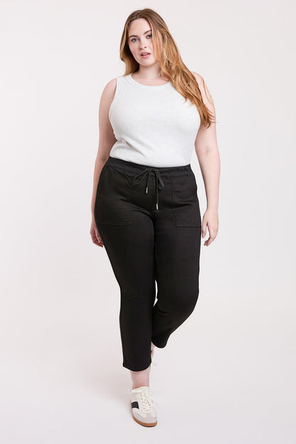 Women's plus High Rise Pull on Straight Jogger view 21 - High-Waisted - Womens Plus Joggers (bottom)