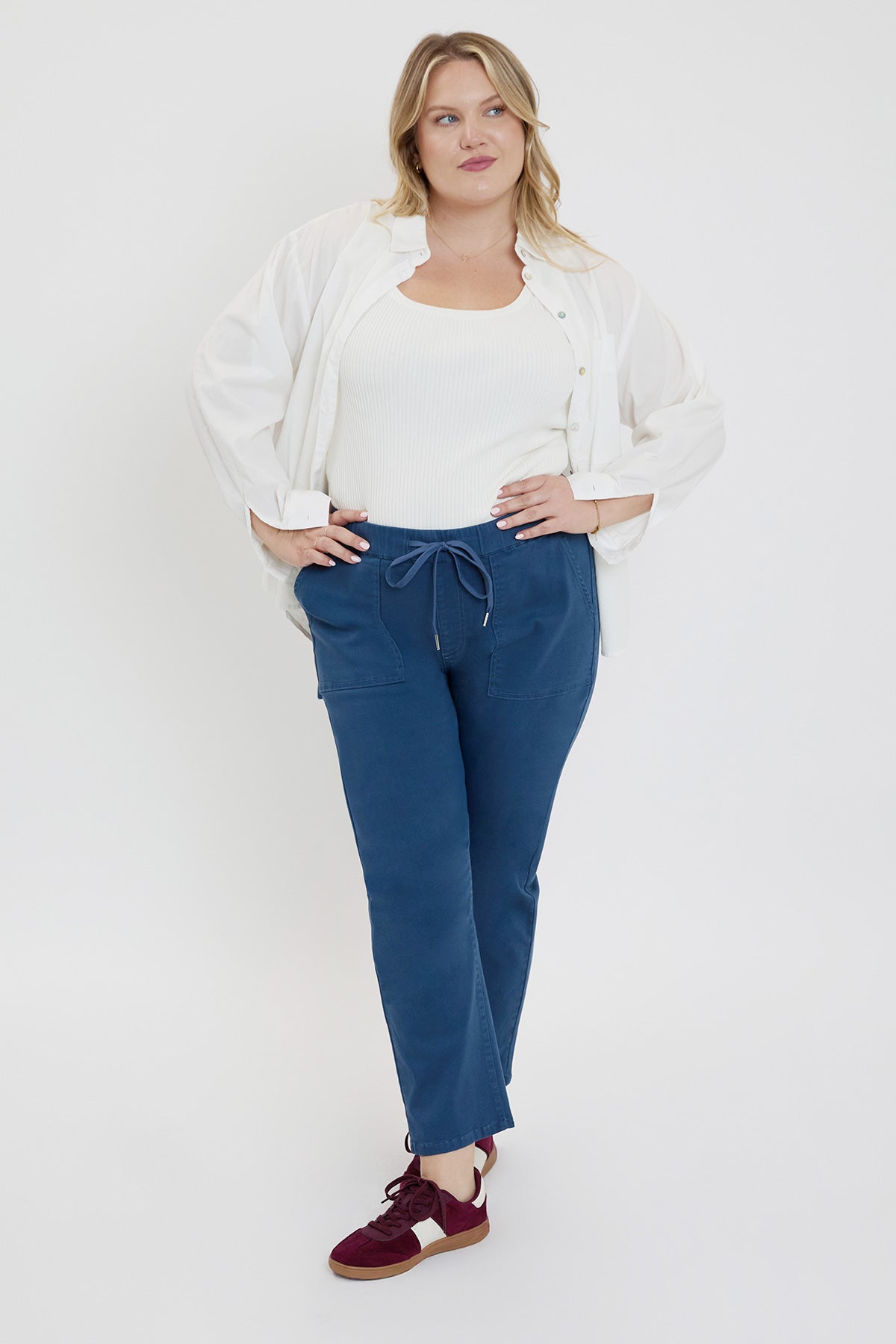 Women's plus High Rise Pull on Straight Jogger view 23 - High-Waisted - Womens Plus Joggers (bottom)
