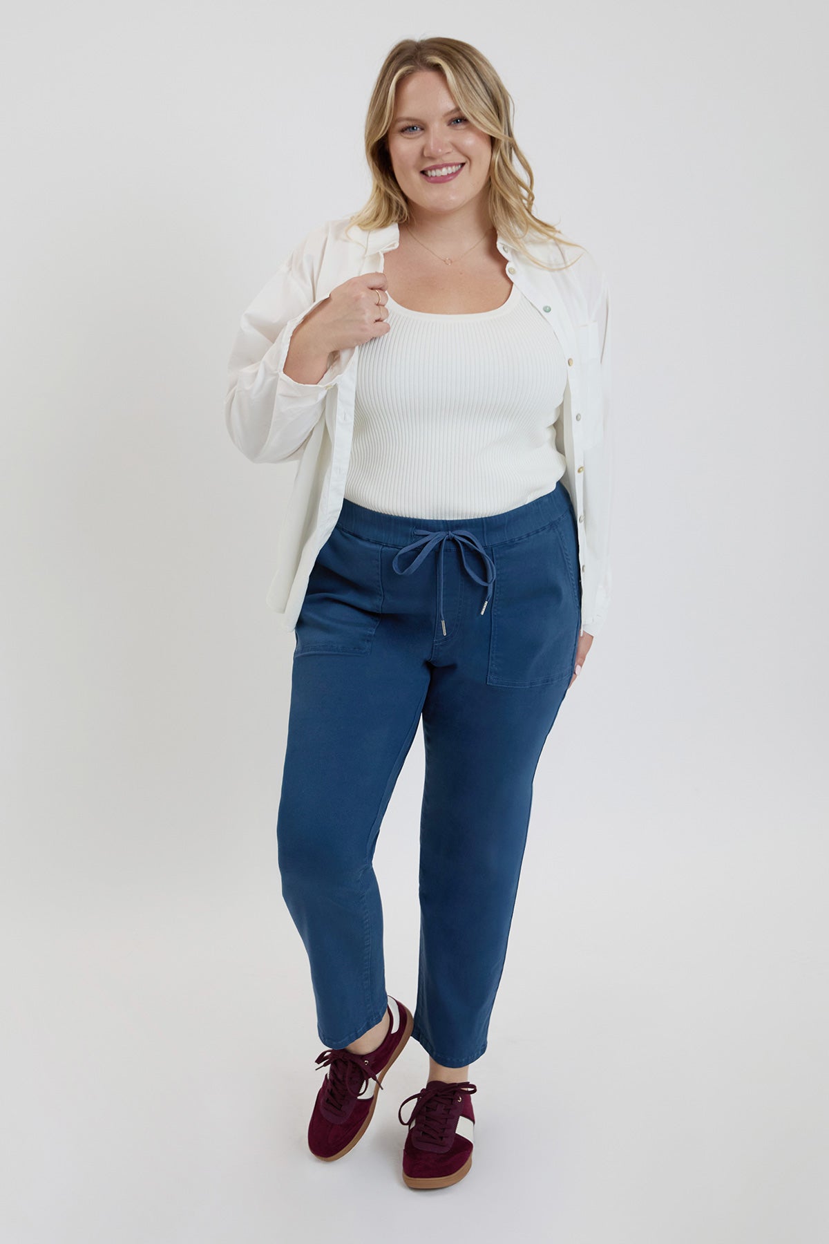 Women's plus High Rise Pull on Straight Jogger view 24 - High-Waisted - Womens Plus Joggers (bottom)