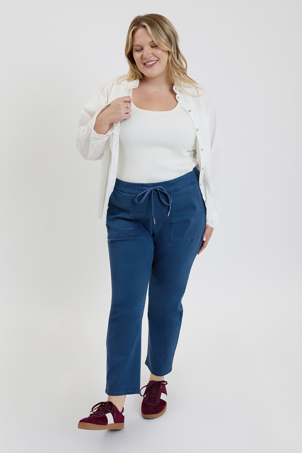 Women's plus High Rise Pull on Straight Jogger view 25 - High-Waisted - Womens Plus Joggers (bottom)