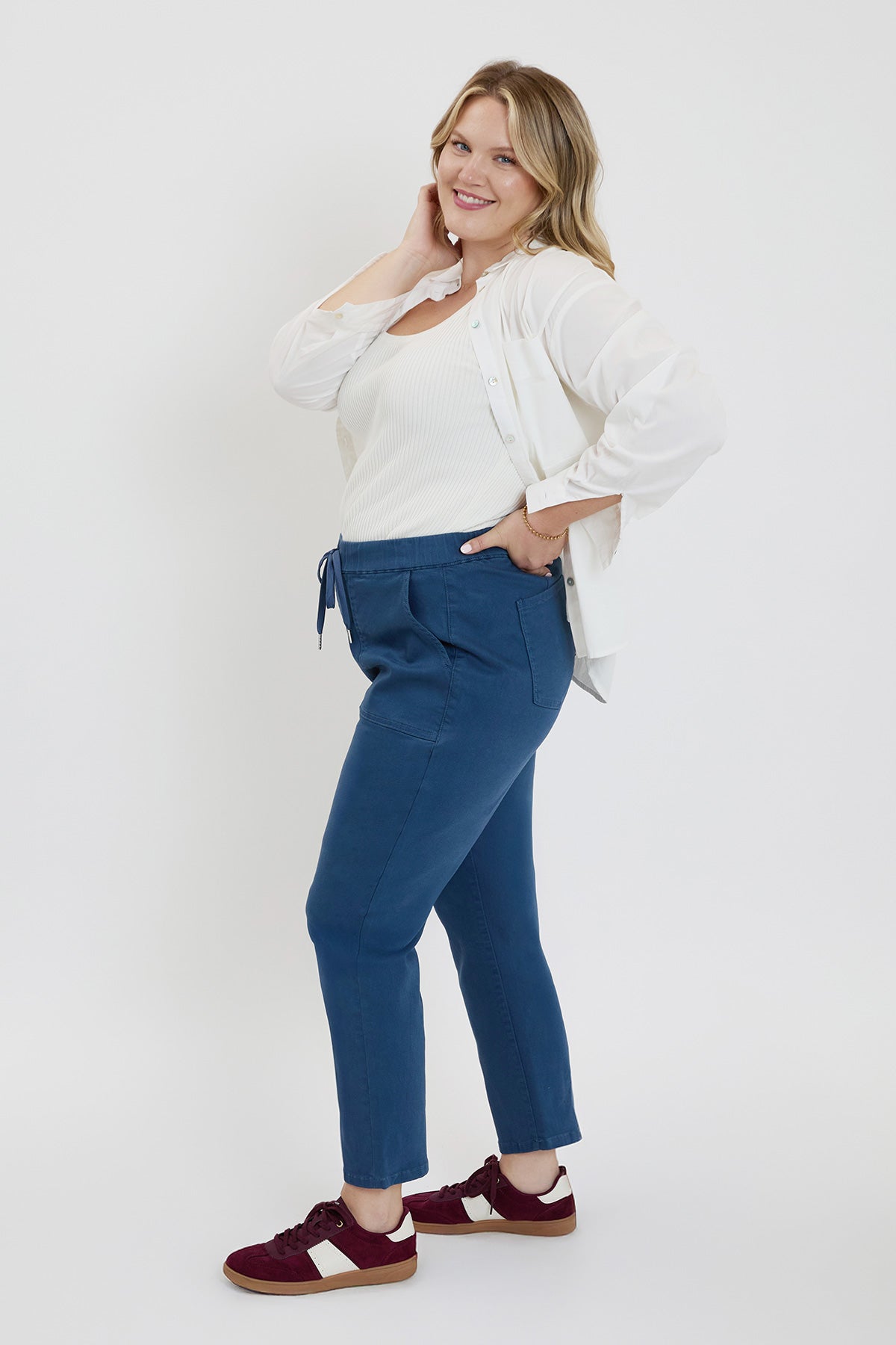 Women's plus High Rise Pull on Straight Jogger view 26 - High-Waisted - Womens Plus Joggers (bottom)