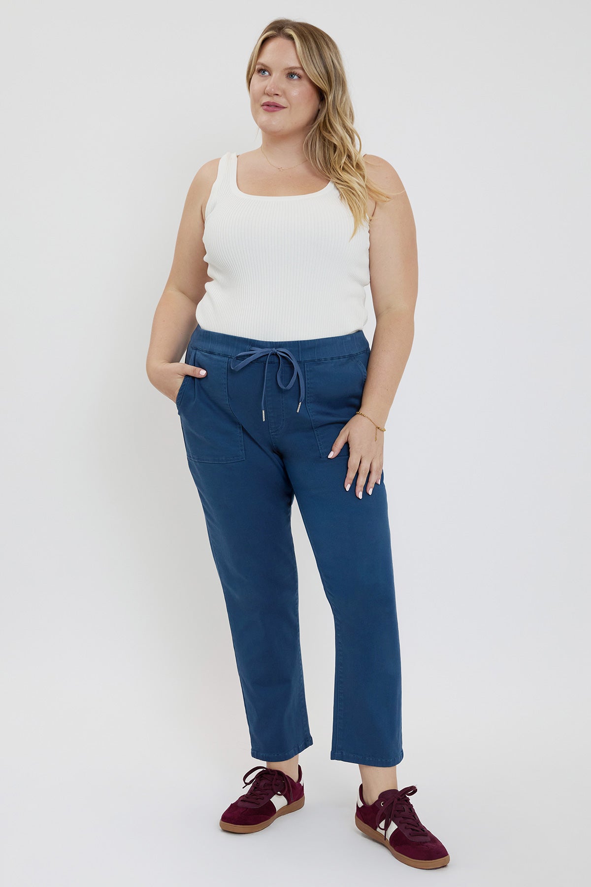 Women's plus High Rise Pull on Straight Jogger view 28 - High-Waisted - Womens Plus Joggers (bottom)