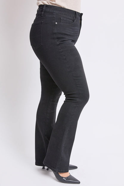 Women's plus High Rise Slim Bootcut Jeans in W Black view 3 - High-Waisted - Women'S Plus Jeans On Sale (bottom)