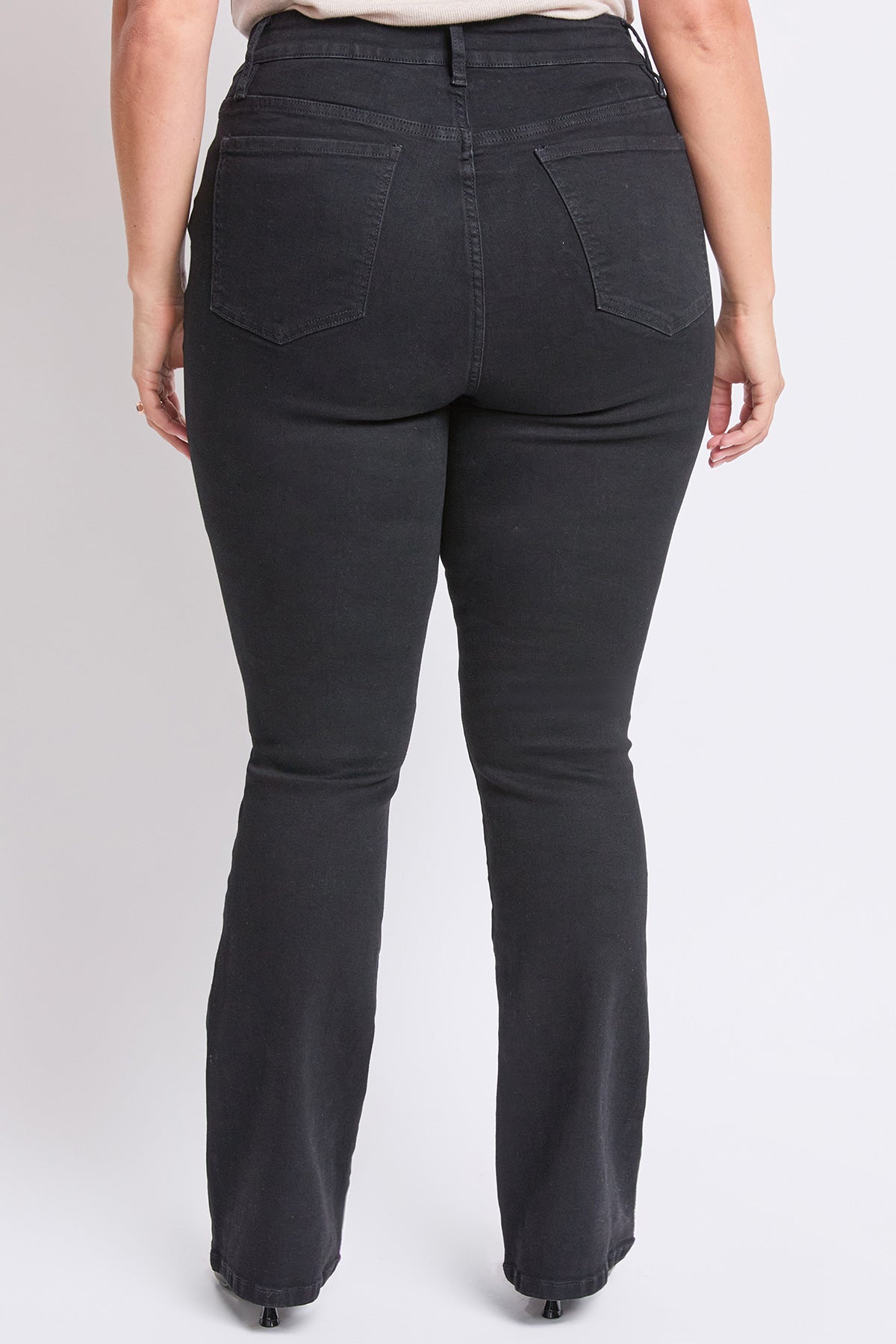 Women's plus High Rise Slim Bootcut Jeans in W Black view 4 - High-Waisted - Women'S Plus Jeans On Sale (bottom)