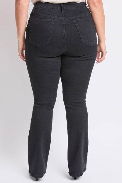 Women's plus High Rise Slim Bootcut Jeans in W Black view 4 - High-Waisted - Women'S Plus Jeans On Sale (bottom)