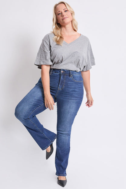 Women's plus High Rise Slim Bootcut Jeans view 12 - High-Waisted - Women'S Plus Jeans On Sale (bottom)