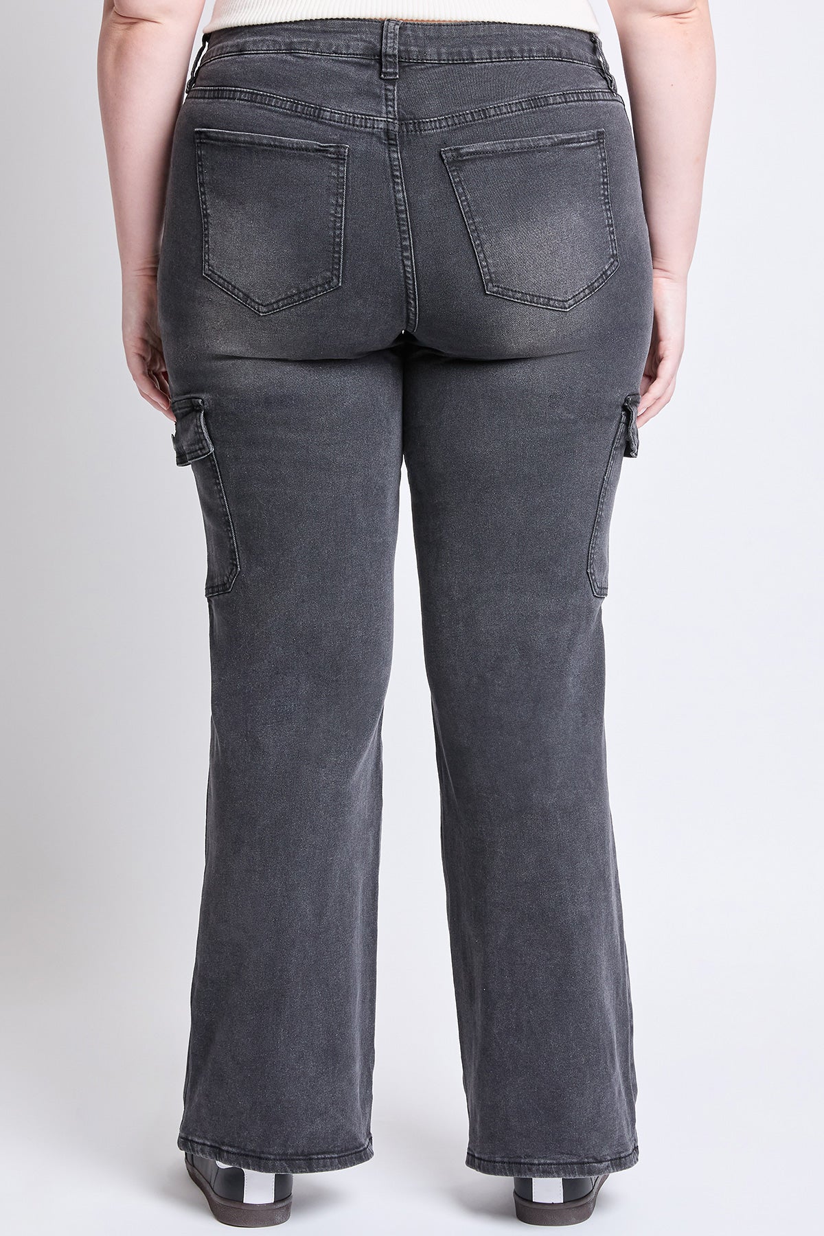 Women's plus High Rise Wide Leg Skater Cargo Jeans view 12 - High-Waisted - Women'S Plus Jeans On Sale (bottom)