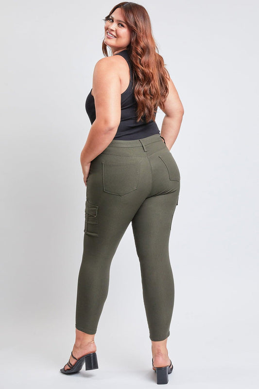Women's plus Hyperstretch Skinny Cargo Pants in Dark Olive view 2 - Comfort Stretch - Women'S Plus Pants (bottom)