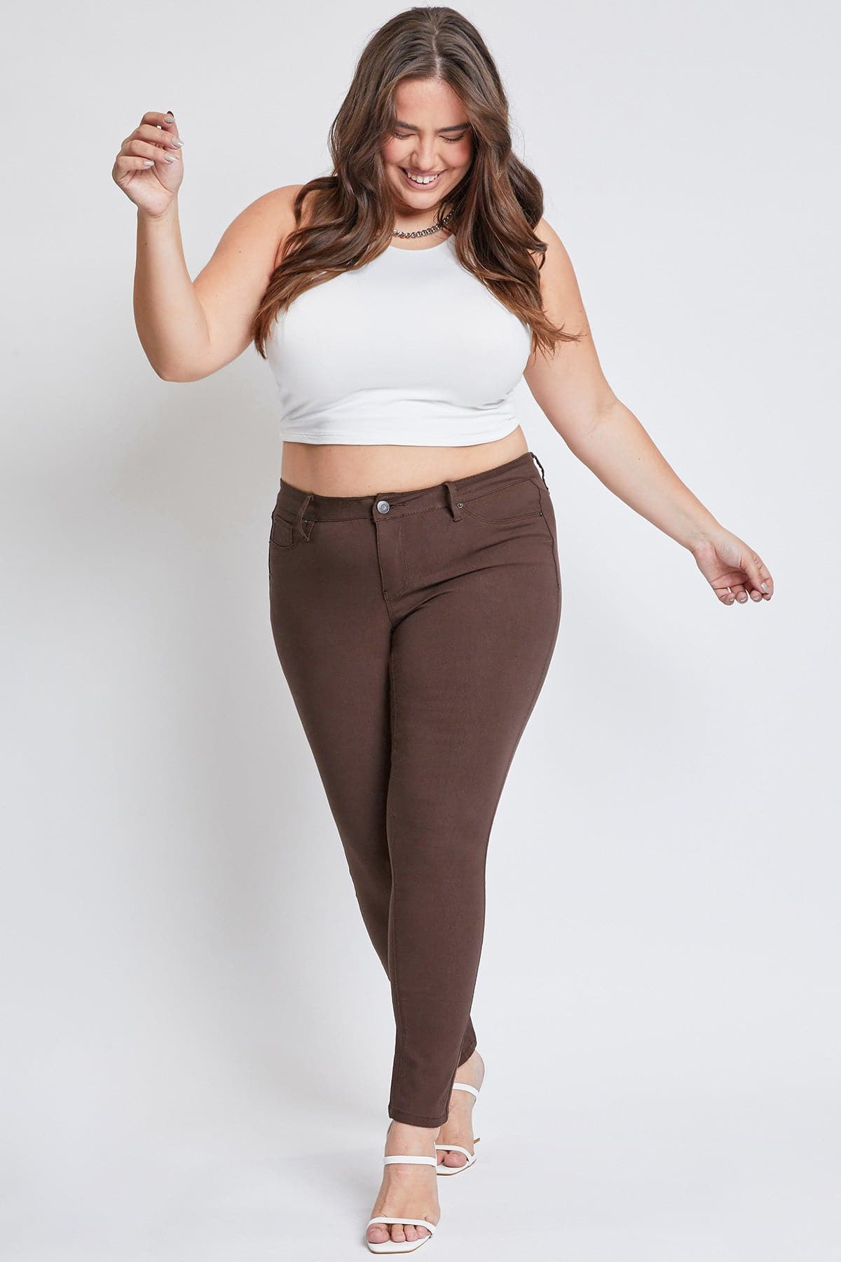 Women's plus Hyperstretch Skinny Pants in Dark Olive view 13 - Comfort Stretch - Women'S Plus Pants (bottom)