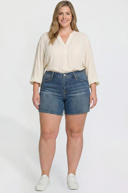Women's plus Luxe Essential Short in N Indigo Blue - Womens Plus Shorts (bottom)