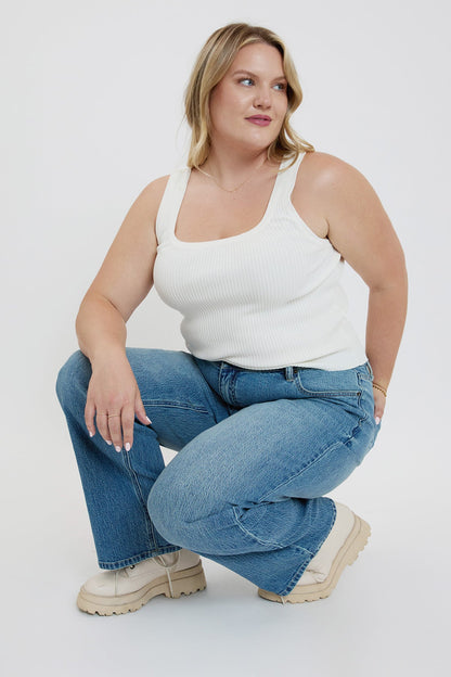 Women's plus Luxe Wide Leg Jeans view 18 - Women'S Plus Jeans On Sale (bottom)