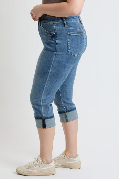 Women's plus Premium Stretch Cuff Essential Capri view 9 - Comfort Stretch - Womens Plus Capris (bottom)