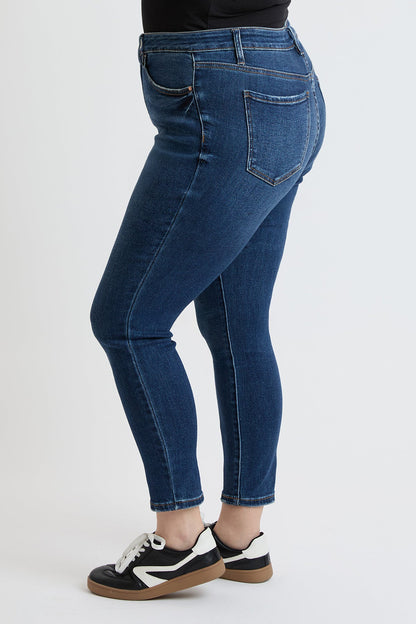 Women's plus Premium Stretch Skinny Jean in S Midnight Sky Blue view 3 - Comfort Stretch - Womens Plus Jeans (bottom)