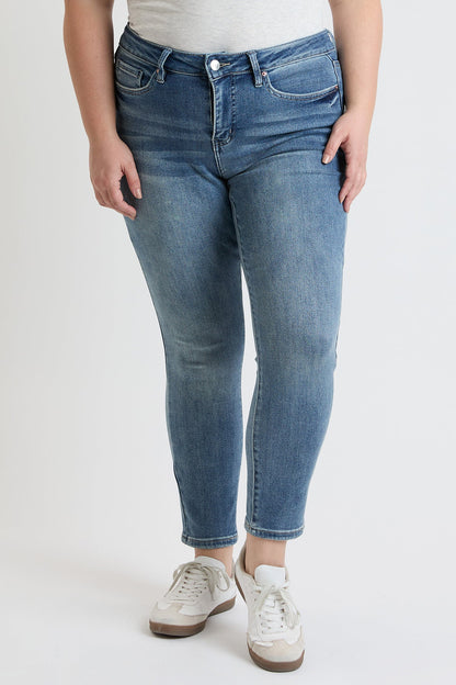 Women's plus Premium Stretch Skinny Jean in T Tinted Blue view 8 - Comfort Stretch - Womens Plus Jeans (bottom)