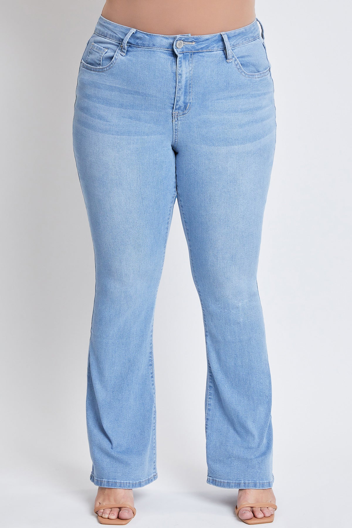 Women's plus Size Basic Flare Jeans in L Light Blue view 2 - Curvy Fit - Women'S Plus Jeans On Sale (bottom)