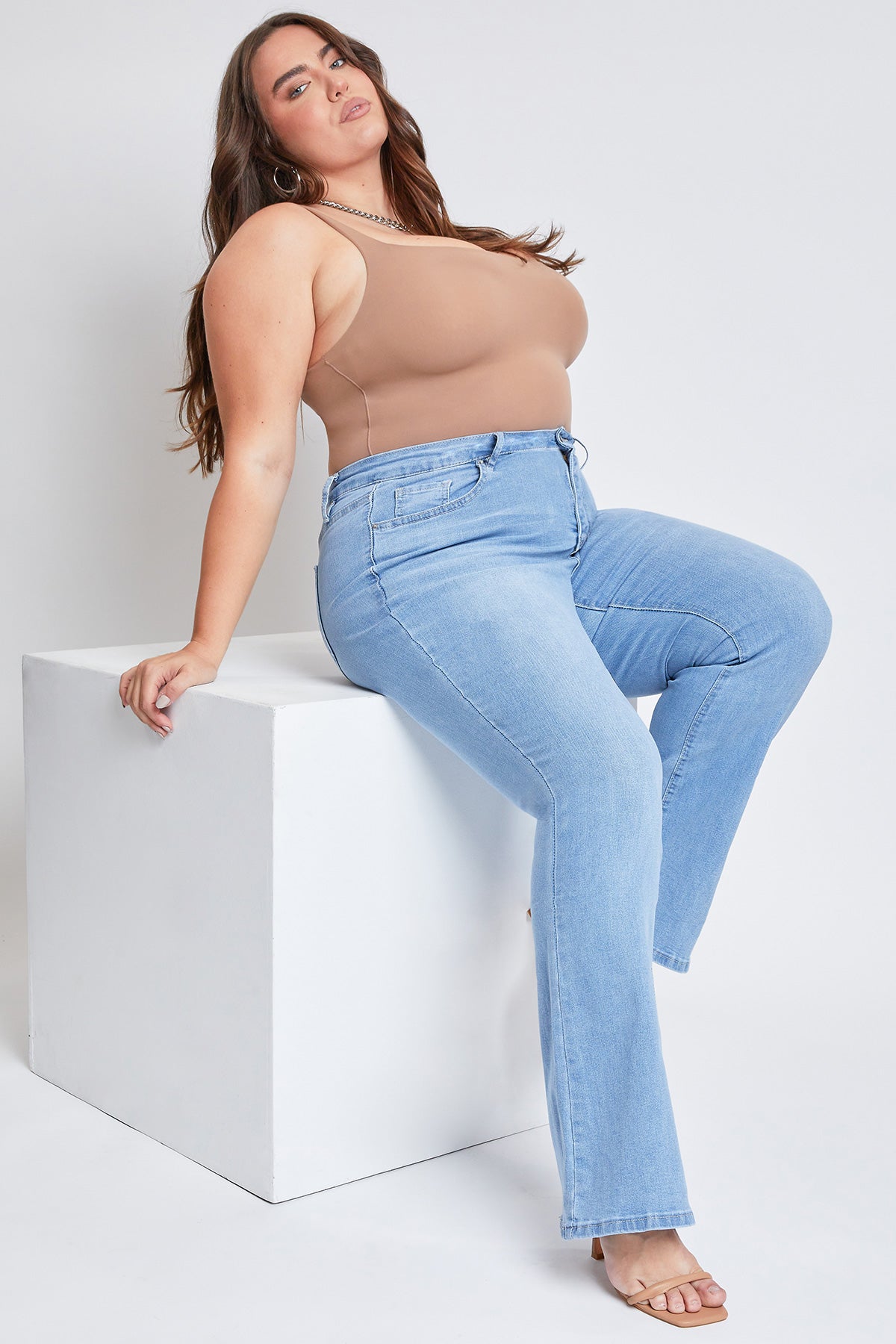Women's plus Size Basic Flare Jeans view 6 - Curvy Fit - Women'S Plus Jeans On Sale (bottom)