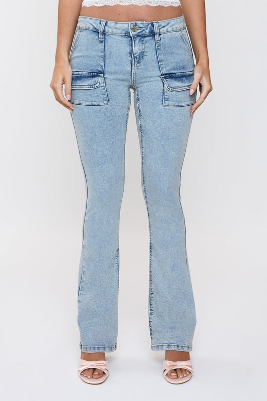 Women's Porkchop Pocket Bootcut Jeans in LT Tinted Light view 2 - Women'S Pork Chop Pocket Jeans (bottom)