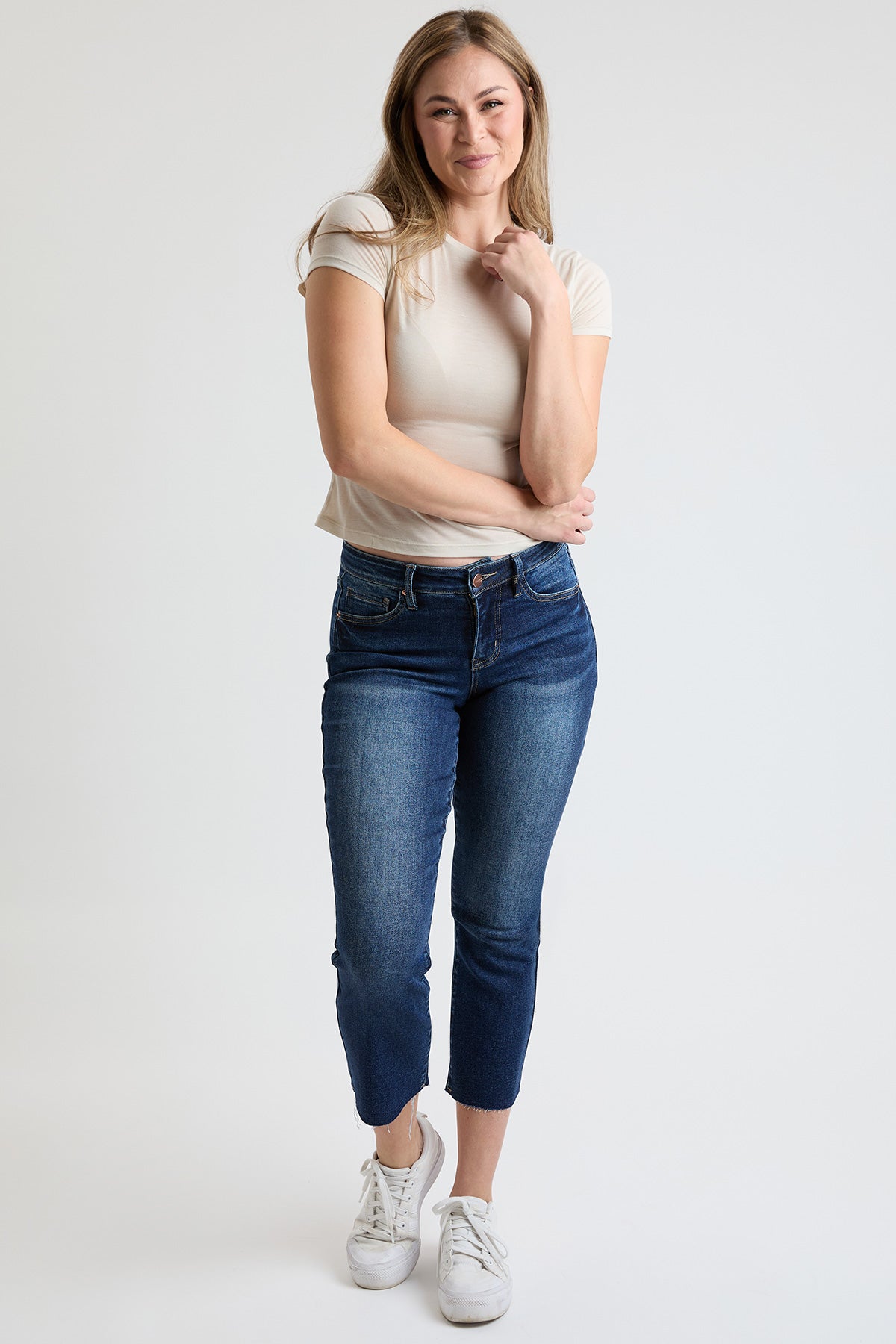 Women's Premium Stretch Cropped Kick Flare in S Midnight Sky Blue view 6 - Comfort Stretch (bottom)