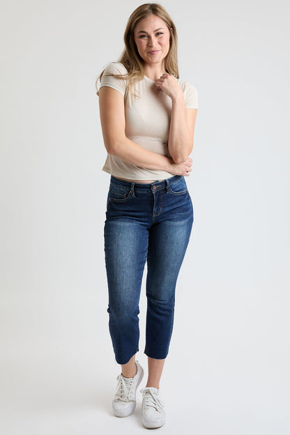 Women's Premium Stretch Cropped Kick Flare in S Midnight Sky Blue view 6 - Comfort Stretch (bottom)