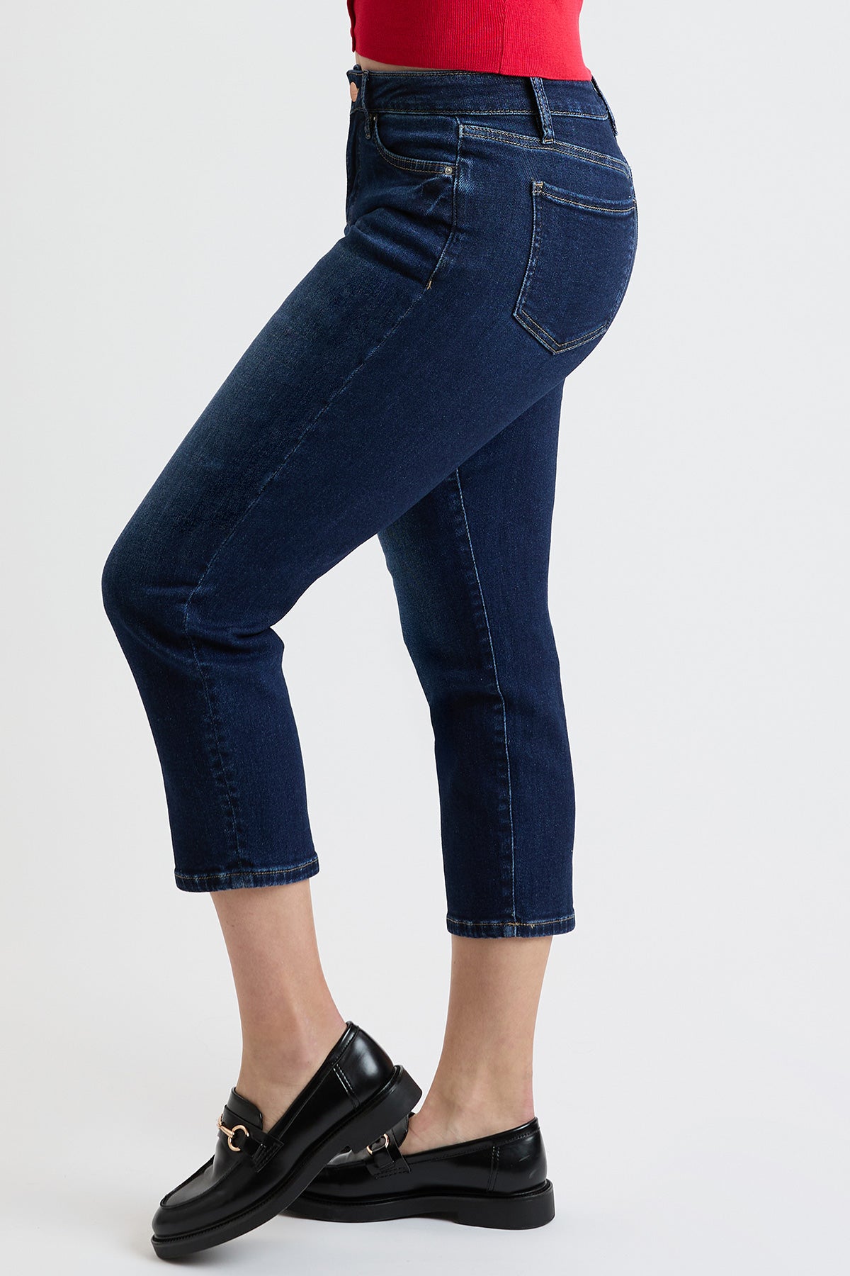 Women's Premium Stretch Cropped Slim Straight in S Midnight Sky Blue view 4 - Comfort Stretch (bottom)