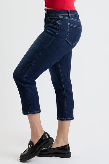Women's Premium Stretch Cropped Slim Straight in S Midnight Sky Blue view 4 - Comfort Stretch (bottom)