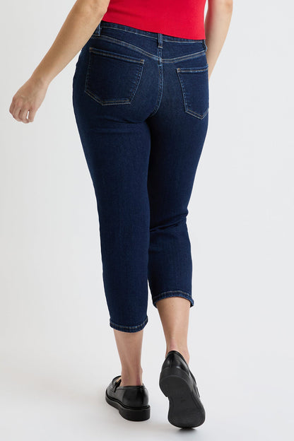 Women's Premium Stretch Cropped Slim Straight in S Midnight Sky Blue view 5 - Comfort Stretch (bottom)