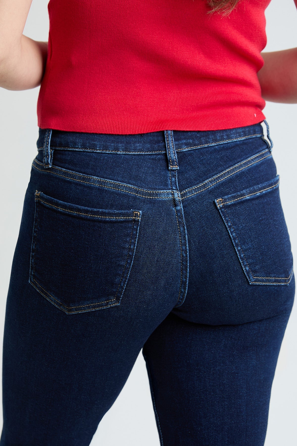 Women's Premium Stretch Cropped Slim Straight in S Midnight Sky Blue view 6 - Comfort Stretch (bottom)