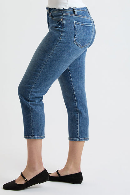 Women's Premium Stretch Cropped Slim Straight in T Tinted Blue view 10 - Comfort Stretch (bottom)