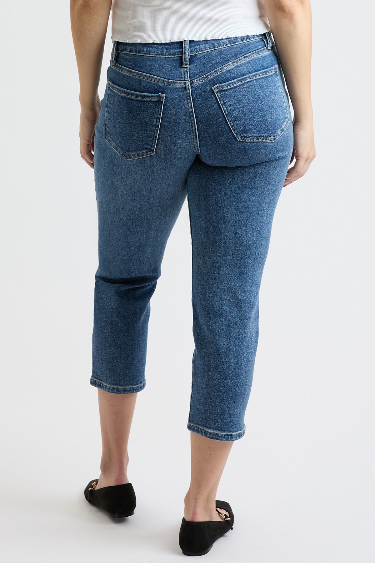 Women's Premium Stretch Cropped Slim Straight in T Tinted Blue view 12 - Comfort Stretch (bottom)