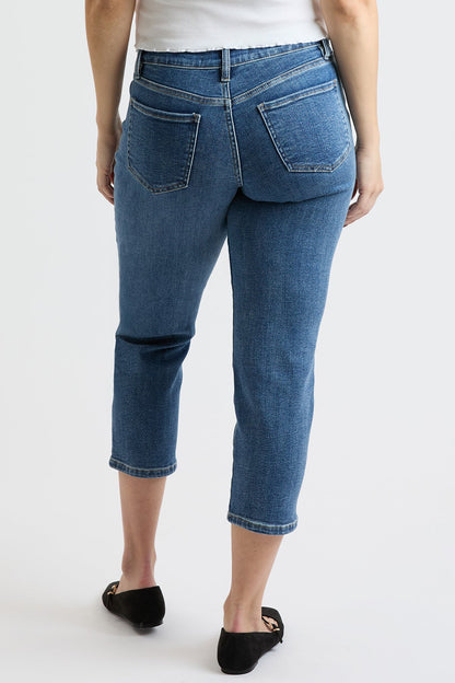 Women's Premium Stretch Cropped Slim Straight in T Tinted Blue view 12 - Comfort Stretch (bottom)