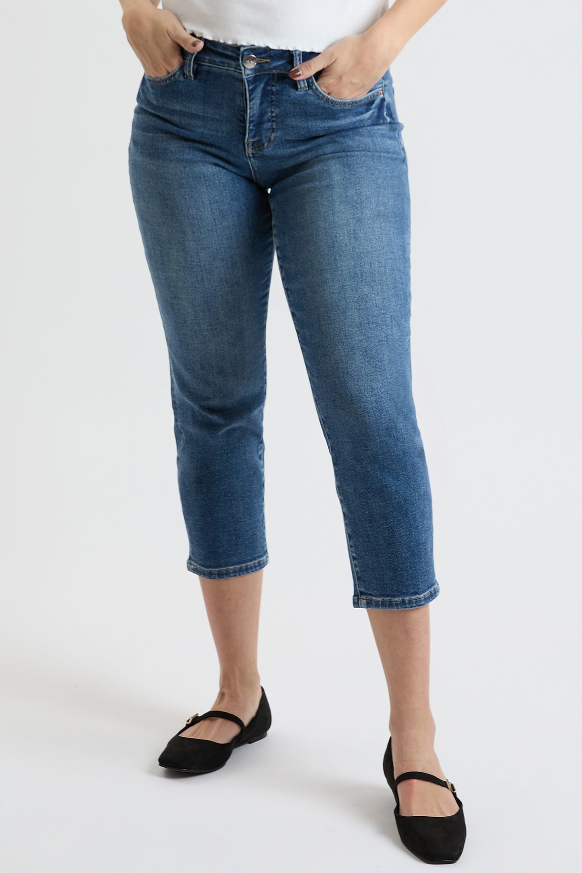 Women's Premium Stretch Cropped Slim Straight in T Tinted Blue view 9 - Comfort Stretch (bottom)