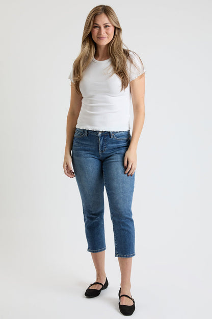 Women's Premium Stretch Cropped Slim Straight view 14 - Comfort Stretch - Women'S Premium Ribcage Straight Ankle Jeans