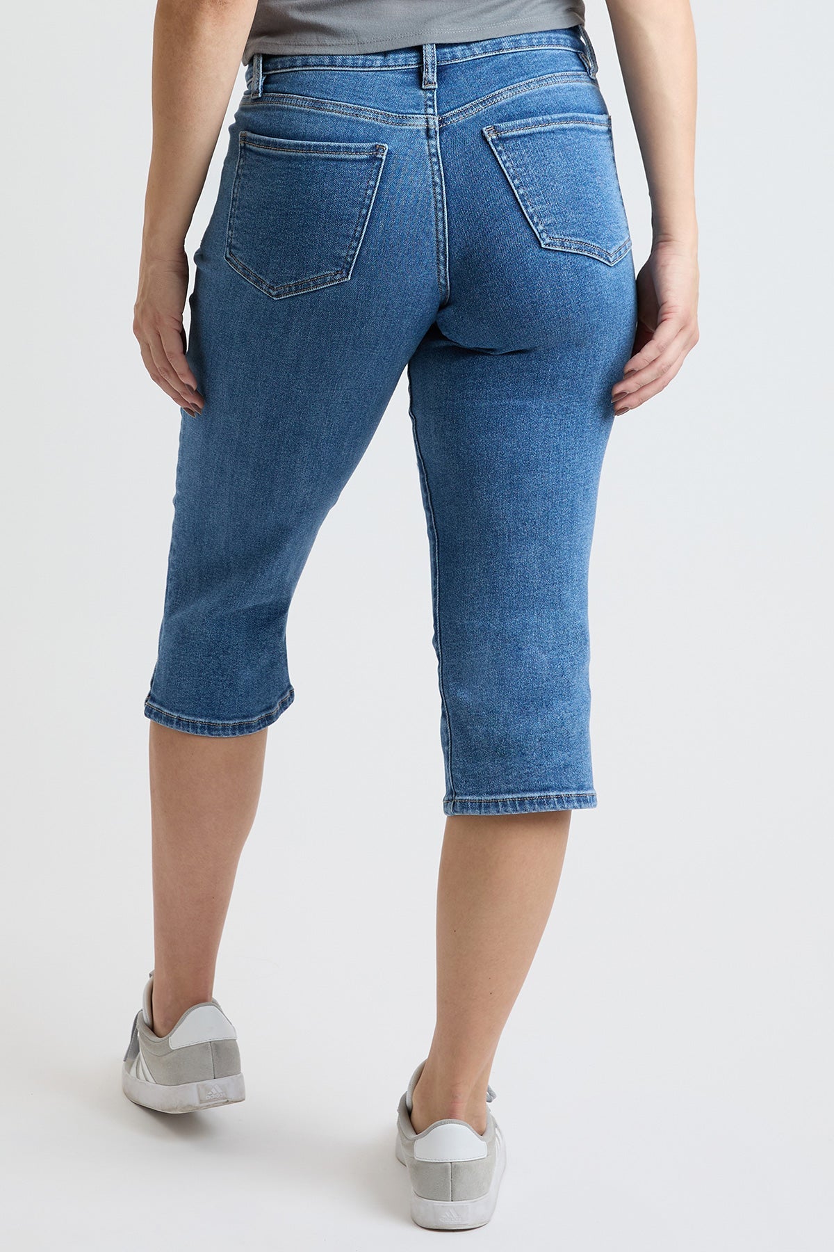 Women's Premium Stretch Essential Capri in M Medium Blue view 5 - Comfort Stretch (bottom)