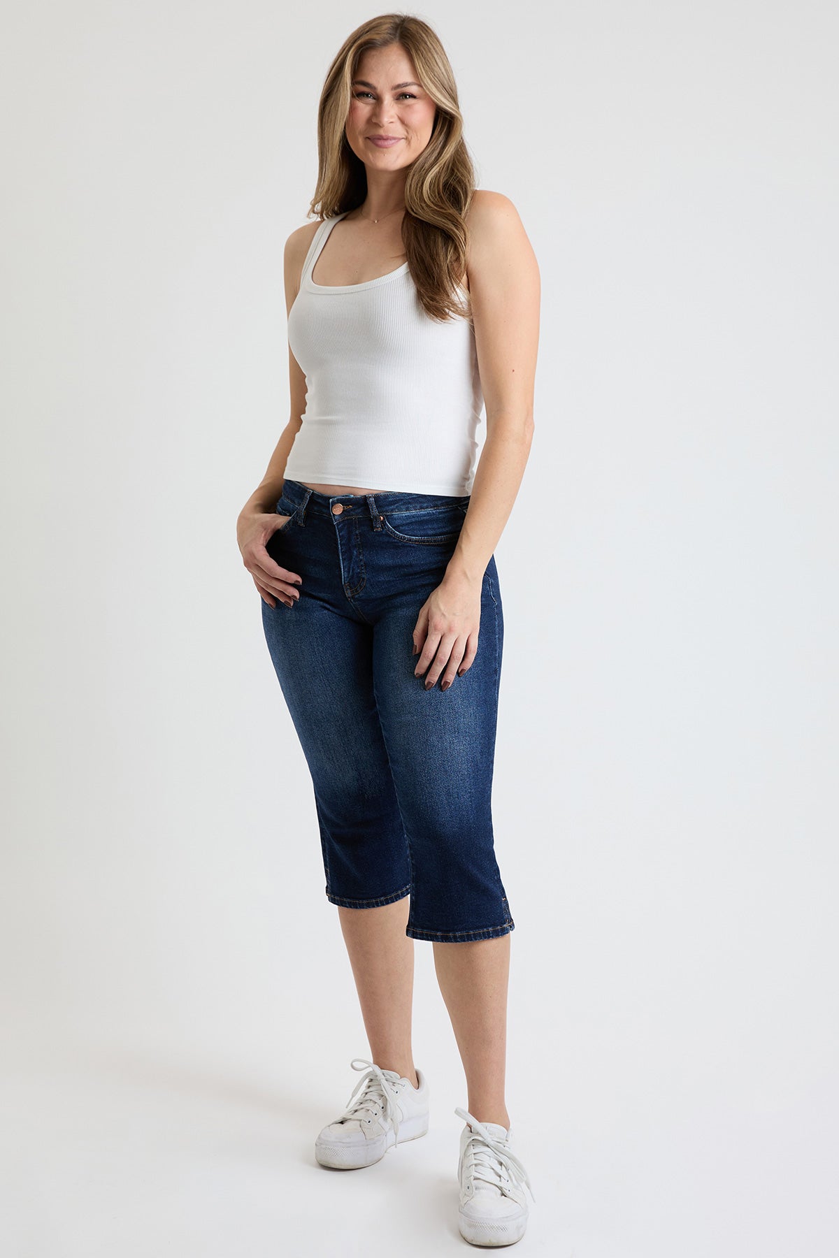 Women's Premium Stretch Essential Capri view 13 - Comfort Stretch (bottom)