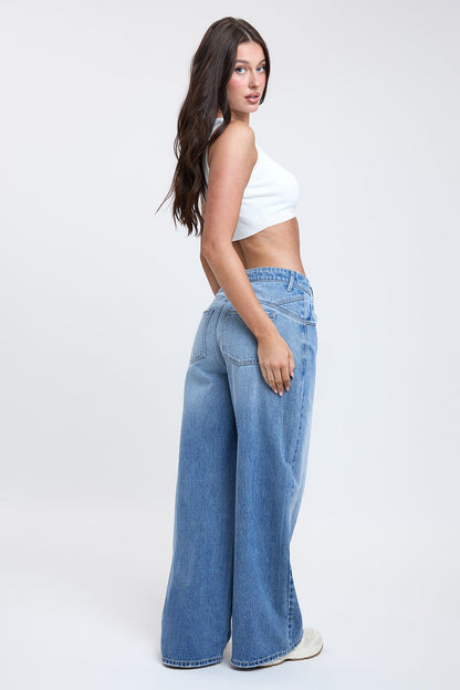 Women's Relaxed Extra Baggy Wide Leg Jeans in C Sky Blue view 9 - Relaxed Fit - Women'S Relaxed Jeans Petite (bottom)